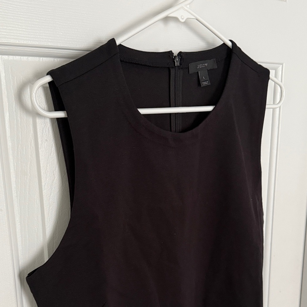 J.Crew Women’s Black Sleeveless Fringe Hem Tank Top Size Large - Picture 2 of 6